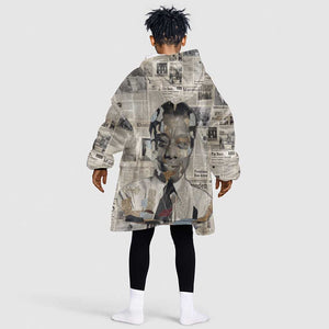 James Baldwin Kid Wearable Blanket Hoodie Vintage Newspaper Style