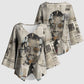James Baldwin Kimono Sleeve Blouse Vintage Newspaper Style