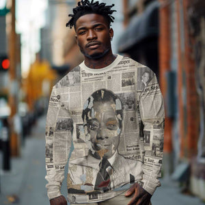 James Baldwin Long Sleeve Shirt Vintage Newspaper Style