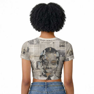 James Baldwin Raglan Cropped T shirt Vintage Newspaper Style