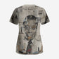 James Baldwin Scrub Top Vintage Newspaper Style