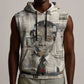 James Baldwin Sleeveless Hoodie Vintage Newspaper Style