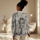 James Baldwin Women Casual Shirt Vintage Newspaper Style