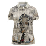 James Baldwin Women Polo Shirt Vintage Newspaper Style