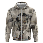 James Baldwin Zip Hoodie Vintage Newspaper Style