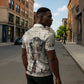 James Baldwin Zipper Polo Shirt Vintage Newspaper Style