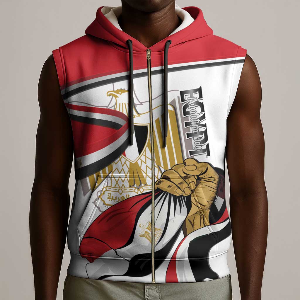 Personalized Egyptian Revolution Sleeveless Zip Hoodie July 23rd - African Pride