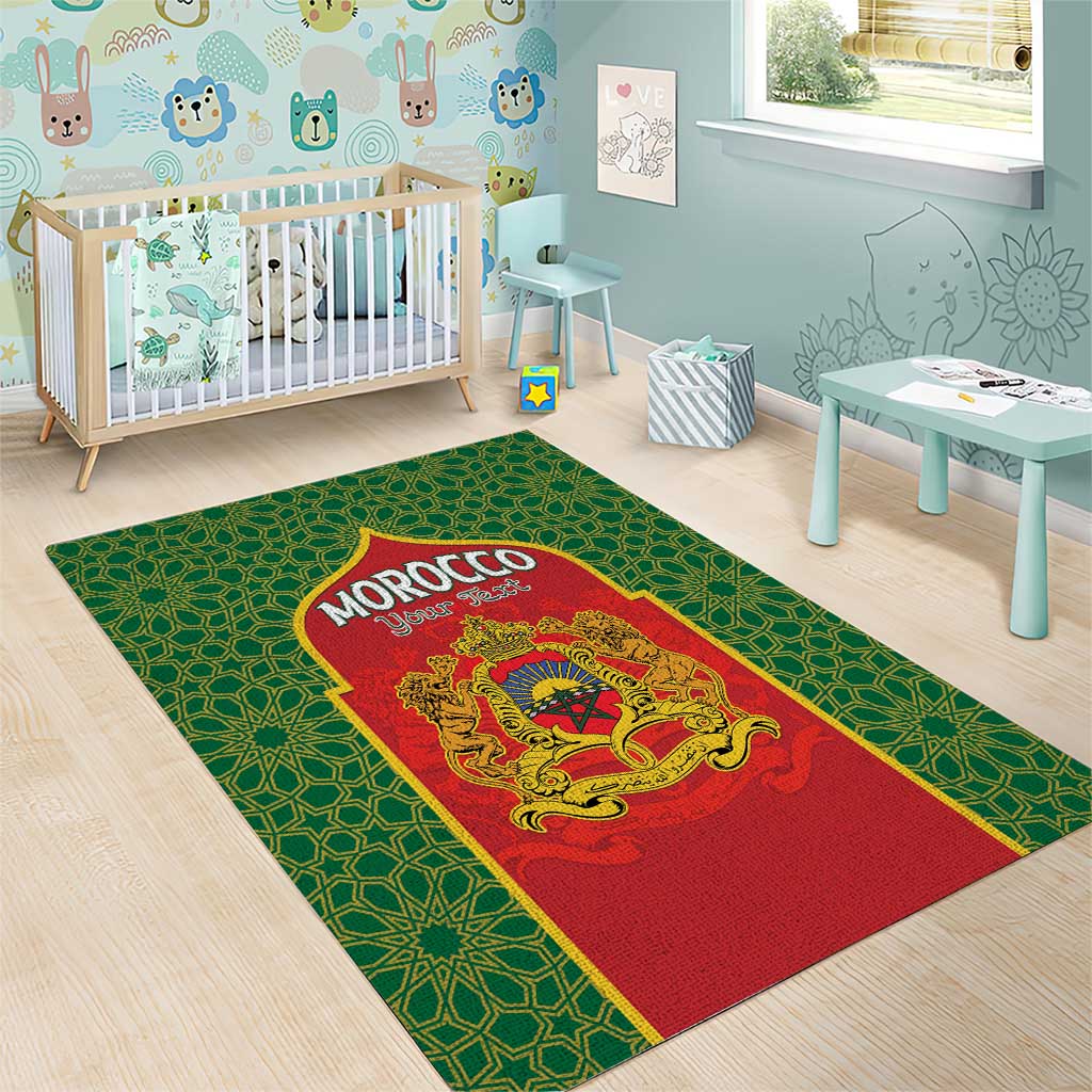 Personalized Morocco Fete du Trone Area Rug King Lion