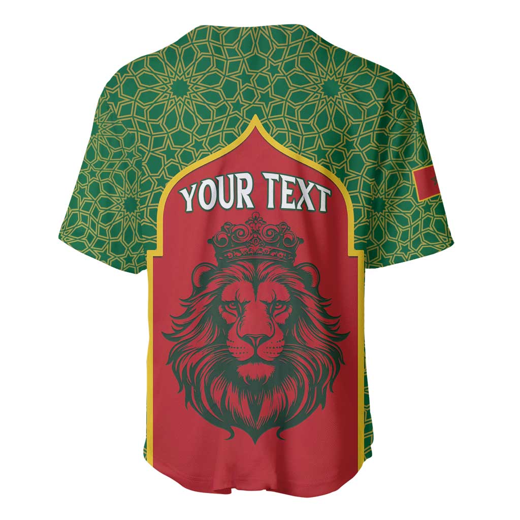 Personalized Morocco Fete du Trone Baseball Jersey King Lion