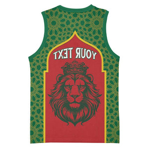 Personalized Morocco Fete du Trone Basketball Jersey King Lion - African Pride