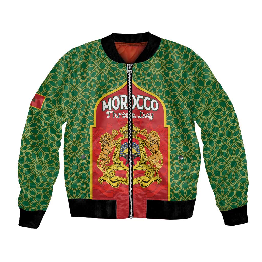 Personalized Morocco Fete du Trone Bomber Jacket King Lion