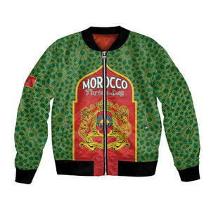 Personalized Morocco Fete du Trone Bomber Jacket King Lion