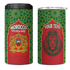 Personalized Morocco Fete du Trone 4 in 1 Can Cooler Tumbler King Lion
