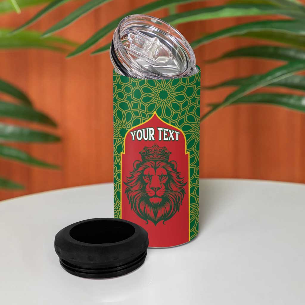 Personalized Morocco Fete du Trone 4 in 1 Can Cooler Tumbler King Lion