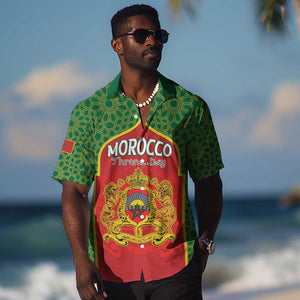 Personalized Morocco Fete du Trone Hawaiian Shirt King Lion