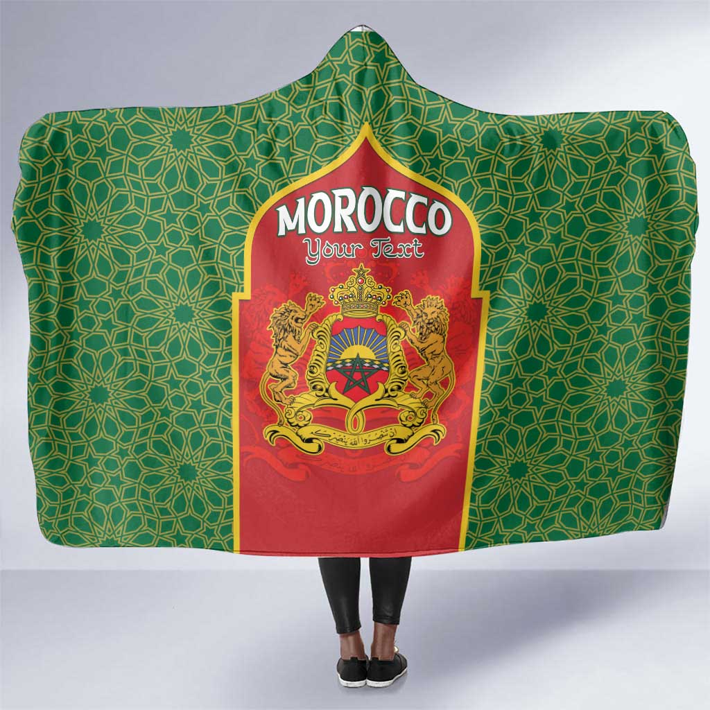 Personalized Morocco Fete du Trone Hooded Blanket King Lion