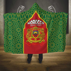 Personalized Morocco Fete du Trone Hooded Blanket King Lion