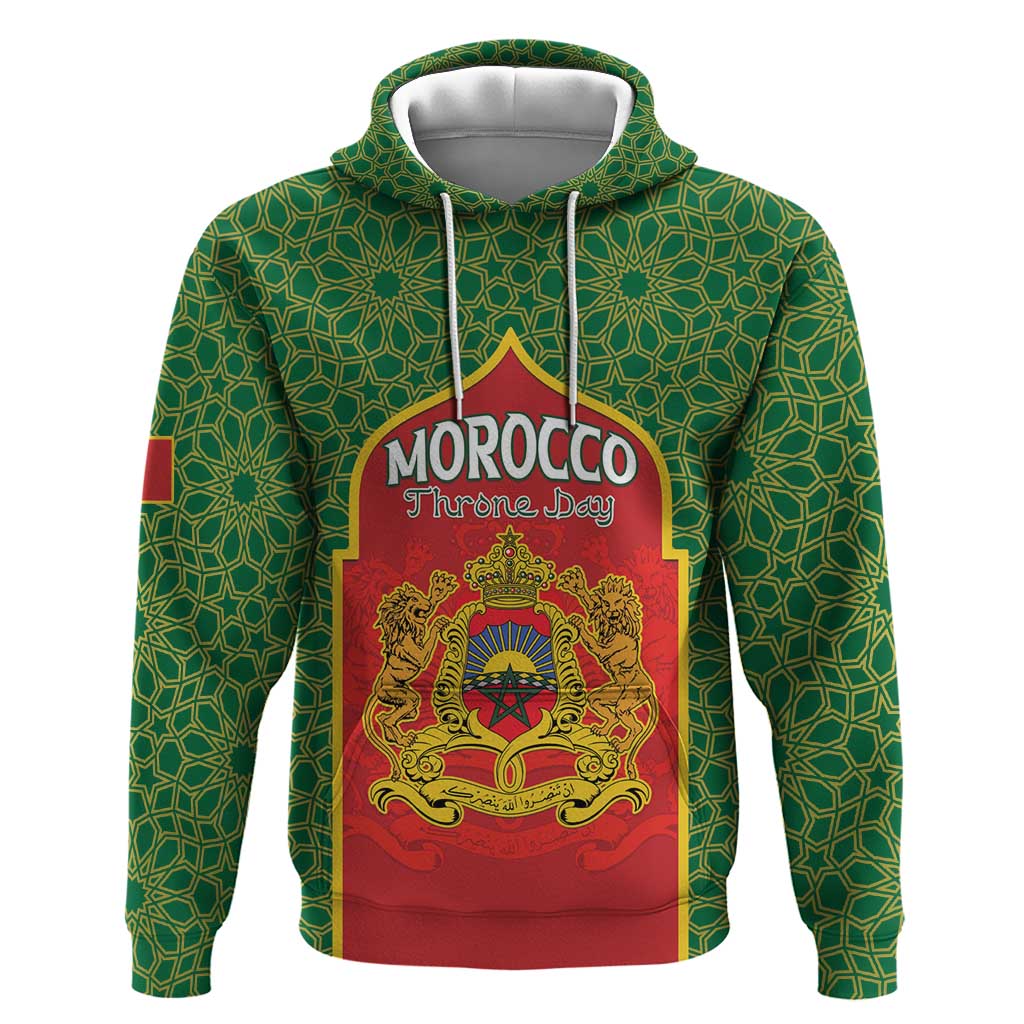 Personalized Morocco Fete du Trone Hoodie King Lion