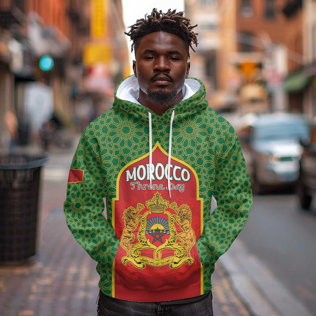 Personalized Morocco Fete du Trone Hoodie King Lion