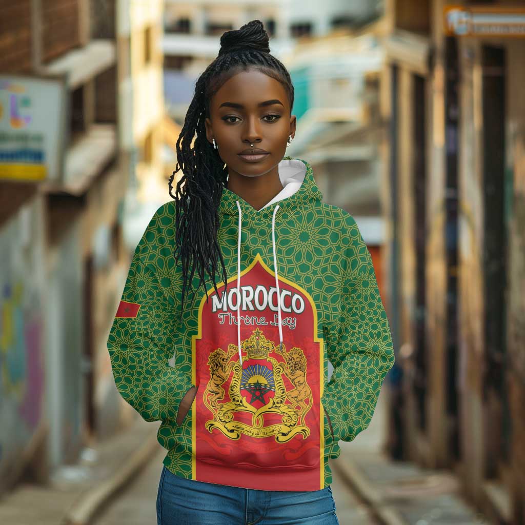 Personalized Morocco Fete du Trone Hoodie King Lion