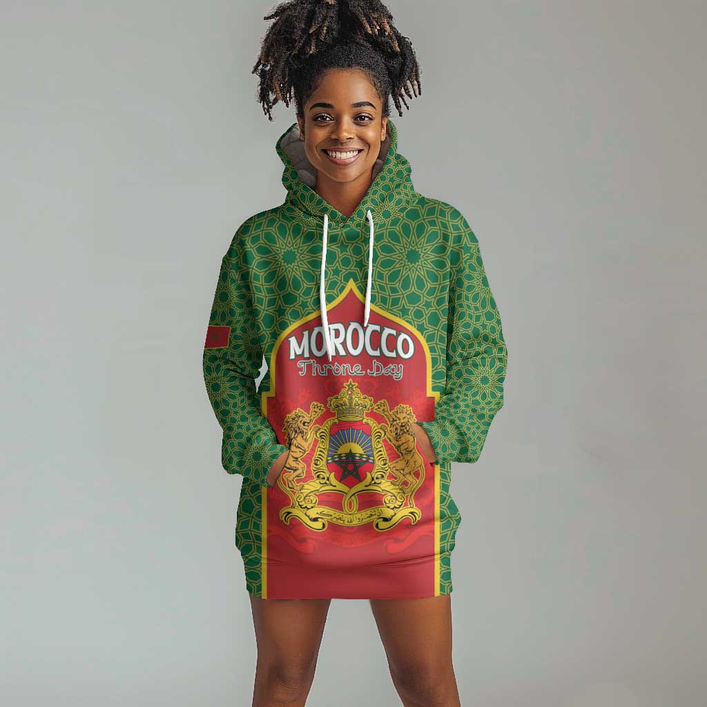 Personalized Morocco Fete du Trone Hoodie Dress King Lion