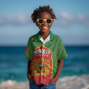 Personalized Morocco Fete du Trone Kid Hawaiian Shirt King Lion