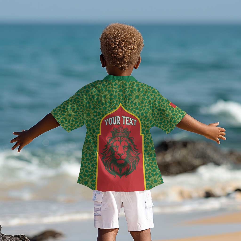 Personalized Morocco Fete du Trone Kid Hawaiian Shirt King Lion