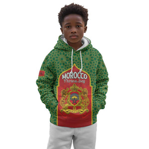 Personalized Morocco Fete du Trone Kid Hoodie King Lion