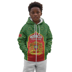 Personalized Morocco Fete du Trone Kid Hoodie King Lion
