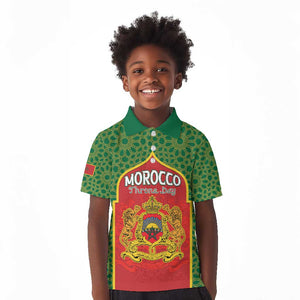 Personalized Morocco Fete du Trone Kid Polo Shirt King Lion