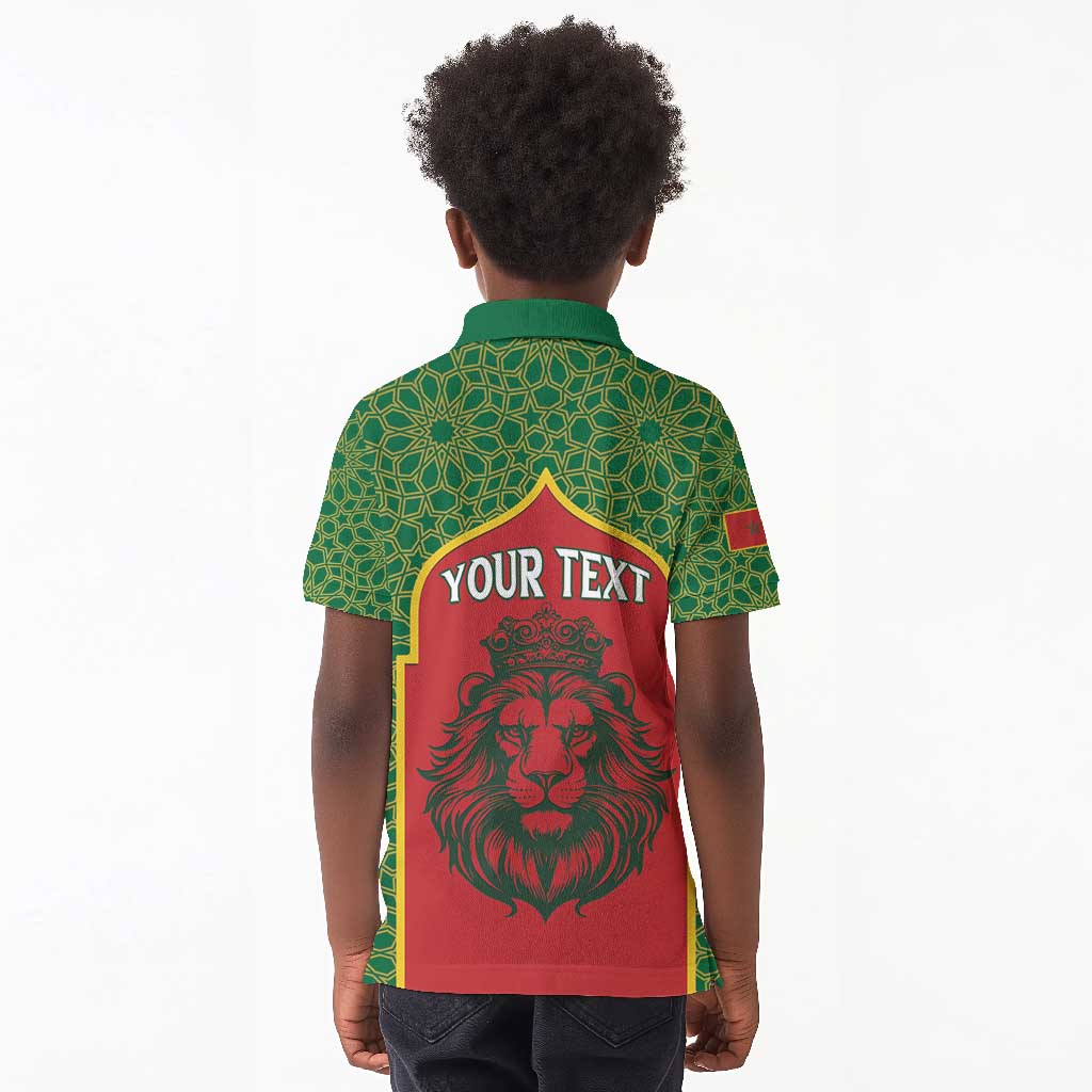 Personalized Morocco Fete du Trone Kid Polo Shirt King Lion