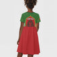Personalized Morocco Fete du Trone Kid Short Sleeve Dress King Lion