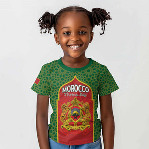 Personalized Morocco Fete du Trone Kid T shirt King Lion