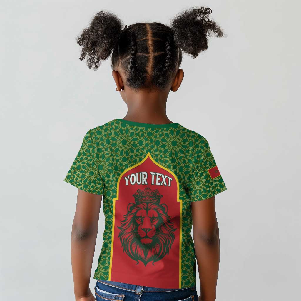 Personalized Morocco Fete du Trone Kid T shirt King Lion