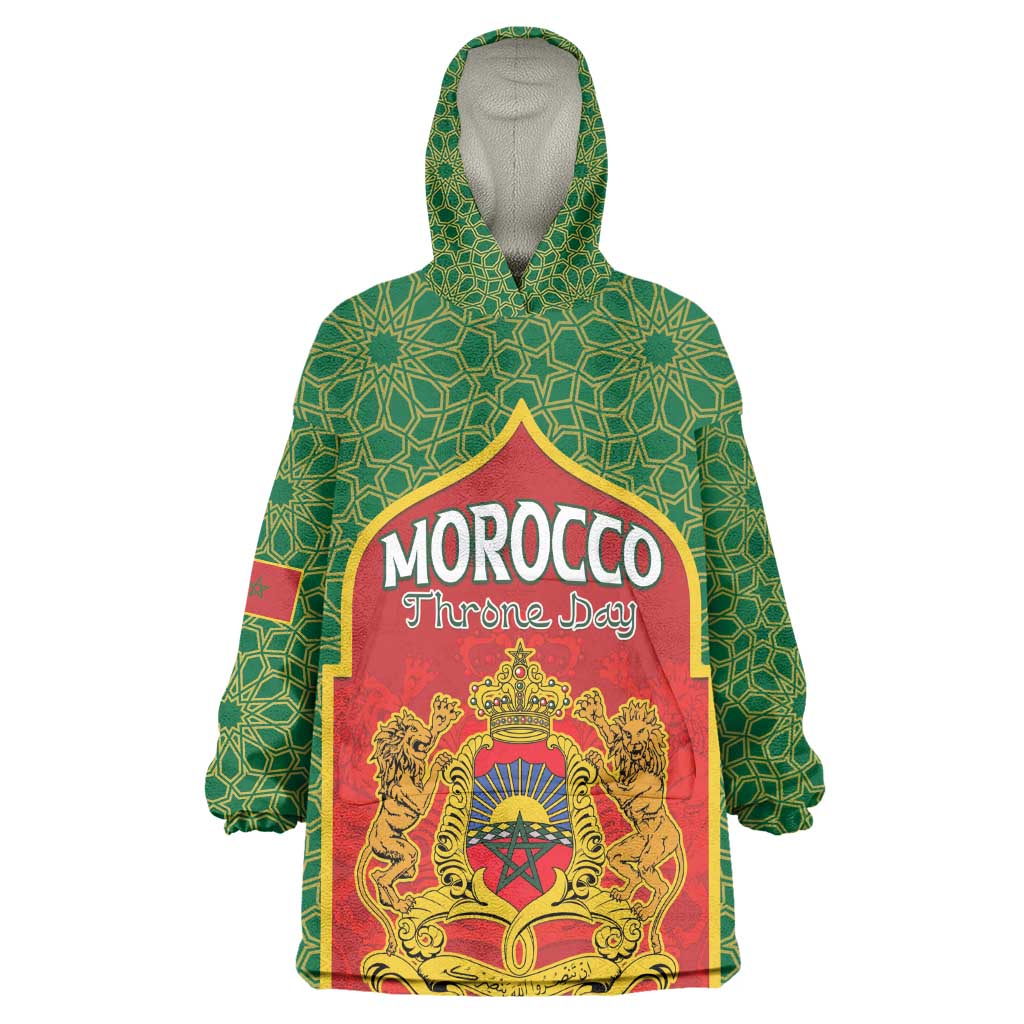Personalized Morocco Fete du Trone Kid Wearable Blanket Hoodie King Lion