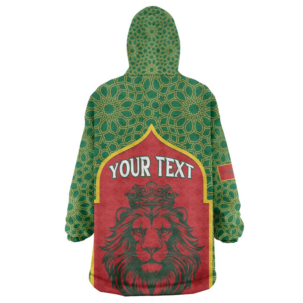Personalized Morocco Fete du Trone Kid Wearable Blanket Hoodie King Lion