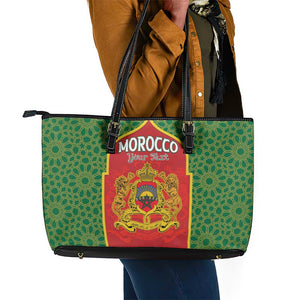 Personalized Morocco Fete du Trone Leather Tote Bag King Lion