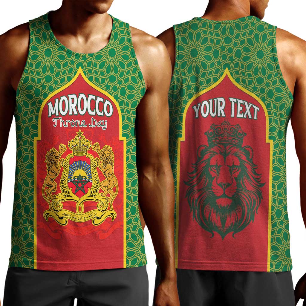 Personalized Morocco Fete du Trone Men Tank Top King Lion