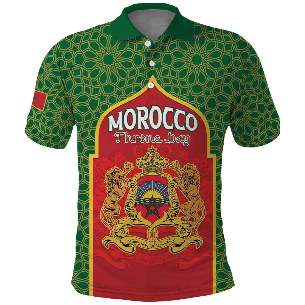 Personalized Morocco Fete du Trone Polo Shirt King Lion