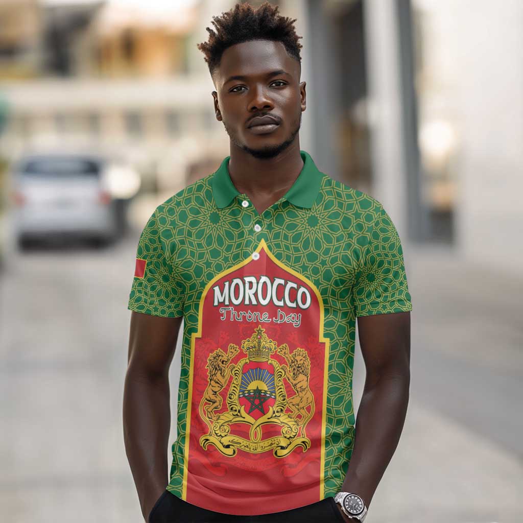 Personalized Morocco Fete du Trone Polo Shirt King Lion