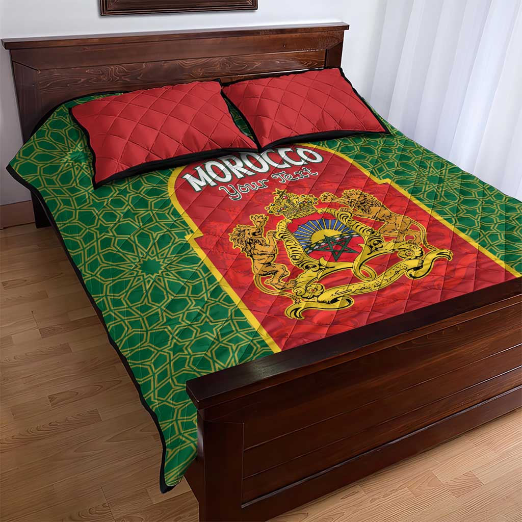 Personalized Morocco Fete du Trone Quilt Bed Set King Lion