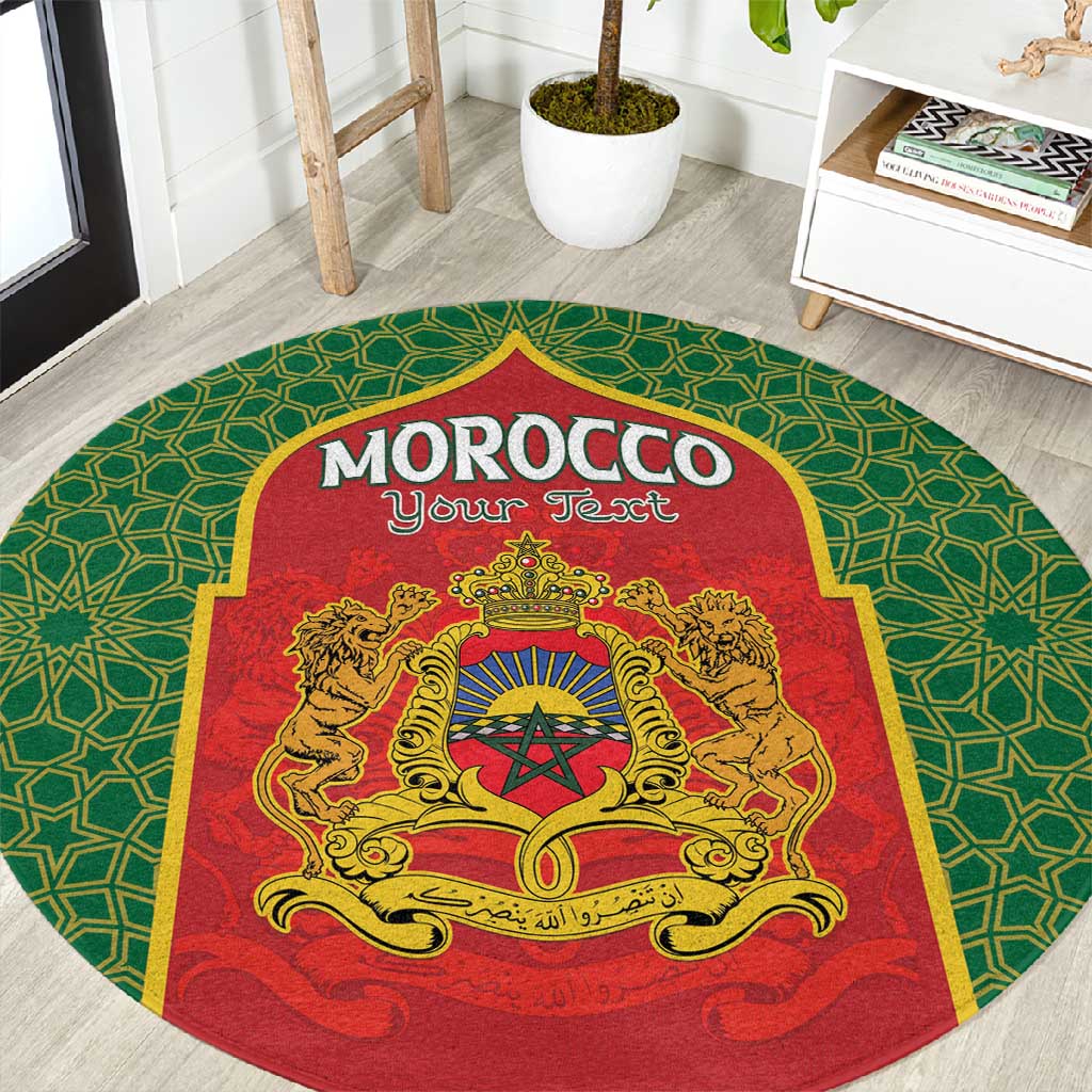 Personalized Morocco Fete du Trone Round Carpet King Lion