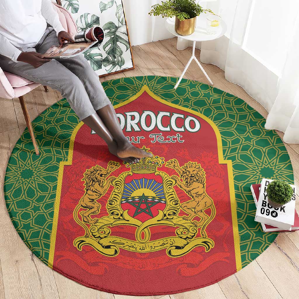 Personalized Morocco Fete du Trone Round Carpet King Lion