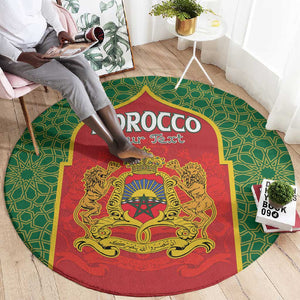 Personalized Morocco Fete du Trone Round Carpet King Lion