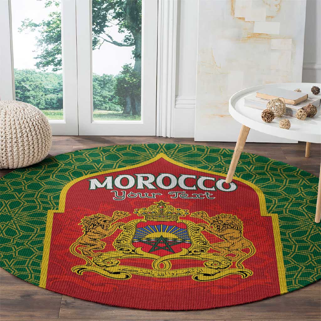 Personalized Morocco Fete du Trone Round Carpet King Lion