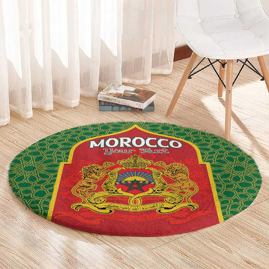 Personalized Morocco Fete du Trone Round Carpet King Lion