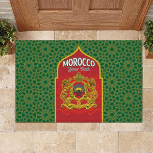 Personalized Morocco Fete du Trone Rubber Doormat King Lion