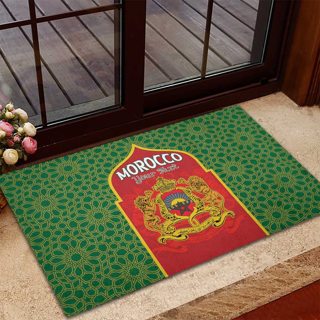 Personalized Morocco Fete du Trone Rubber Doormat King Lion