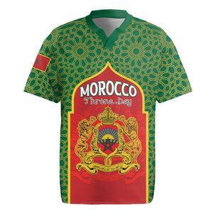 Personalized Morocco Fete du Trone Rugby Jersey King Lion