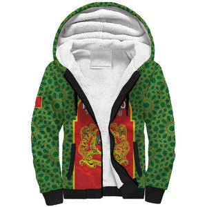 Personalized Morocco Fete du Trone Sherpa Hoodie King Lion